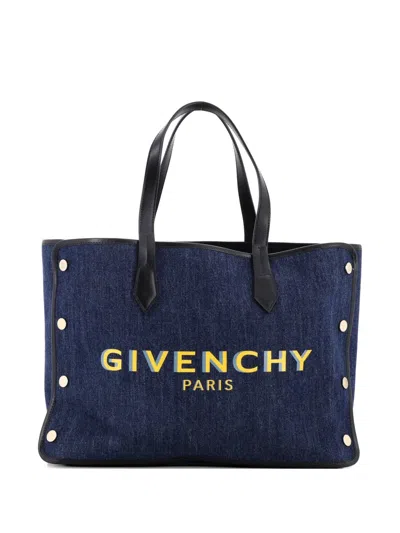 Pre-owned Givenchy Bond Shopper Denim Medium Tote Bag In Blue