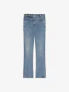 Givenchy Boot Cut Pants In Denim With Chain Details In Medium Blue