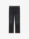 GIVENCHY BOOT CUT PANTS IN DENIM WITH CHAINS DETAIL