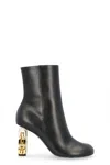 Givenchy Black G Cube Ankle Boots With Gold-tone Logo Heel Black In Leather Woman In Black
