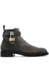Givenchy Lock Suede Ankle Boots In Multi
