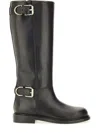 Givenchy Voyou Leather Buckle Tall Moto Boots In Black