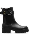 Givenchy Voyou Leather Buckle Chelsea Boots In Black
