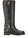 Givenchy Voyou Leather Buckle Tall Moto Boots In Black