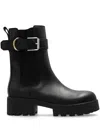 Givenchy Voyou Leather Buckle Chelsea Boots In Black