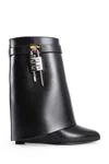 Givenchy Metallic Embellished Ankle Boots With Wedge Heel In Black