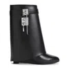 Givenchy Shark Lock Leather Ankle Boots In Black