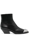 Givenchy Black Western Leather Ankle Boots In Black