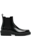 Givenchy Man Black Smooth Leather Chelsea Boot In Black
