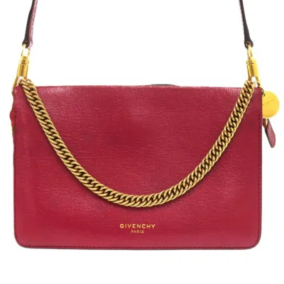 Pre-owned Givenchy Bordeaux Leather Shoulder Bag () In Burgundy