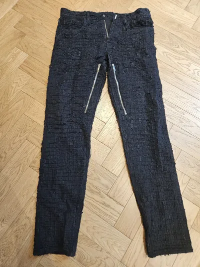 Pre-owned Givenchy Boro Denim Jeans Size 34 In Black