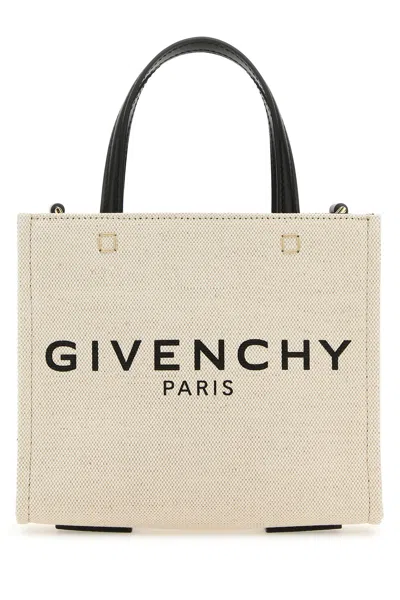 GIVENCHY GIVENCHY SAND CANVAS MINI G-TOTE HANDBAG