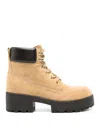 Givenchy Chunky Heel Suede Ankle Boots In Brown
