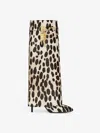 Givenchy Shark Lock Stiletto Boots In Pony With Leopard Print