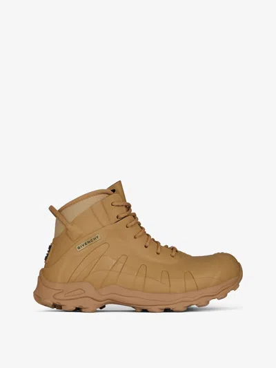 GIVENCHY BOGS LACE UP BOOTS IN RUBBER AND NEOPRENE