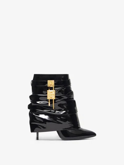 Givenchy Bottines Shark Lock Stiletto En Latex In Black