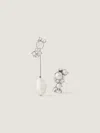Givenchy Boucles D'oreilles Asymétriques Crystal Pearl En Métal, Cristaux Et Perles In Metallic