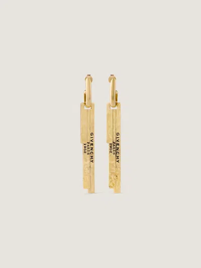 Givenchy Tape Earrings In Metal And Enamel In Gold