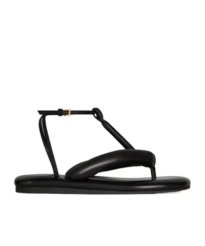 Givenchy Boudoir Bicolor Thongs In Nappa Leather In Black