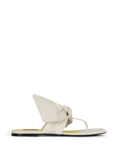 Givenchy Boudoir Thongs In Nappa Leather With Bow In White