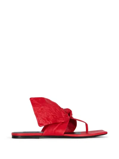 Givenchy Boudoir Bow Flat Thongs In Red