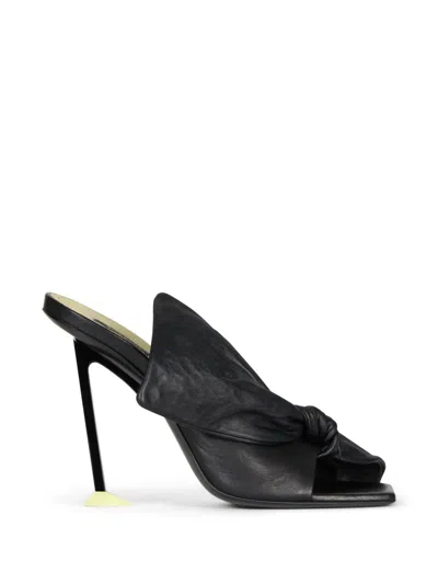 Givenchy Boudoir Heeled Mules In Nappa Leather With Bow In Black