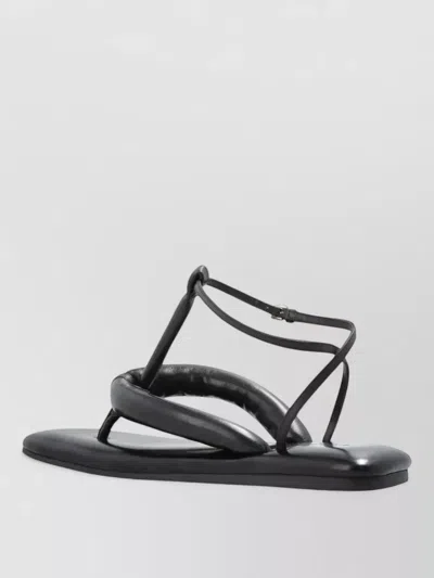 Givenchy Boudoir Flat Thong Sandals Leather Straps In Black