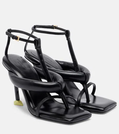 Givenchy Boudoir Leather Thong Sandals In Black