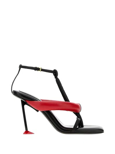 Givenchy Boudoir Bicolor Heeled Thongs In Nappa Leather In Multi