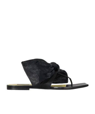 Givenchy Square-toe Flat Sandals In Black