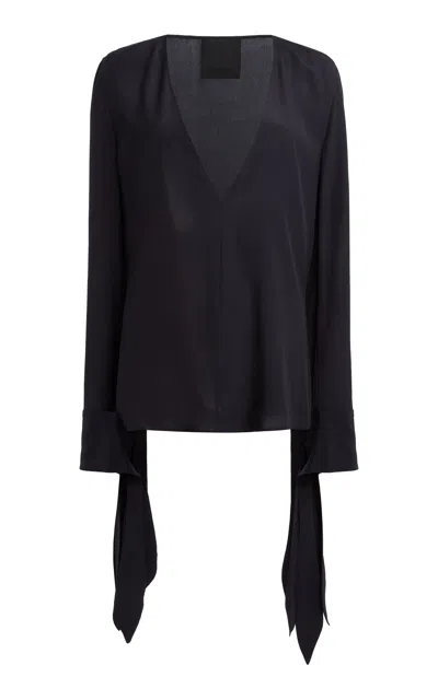 GIVENCHY BOW-CUFF SILK TOP