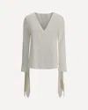 Givenchy Bow Cuffs Blouse In Gray