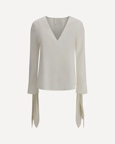Givenchy Bow Cuffs Blouse In Gray
