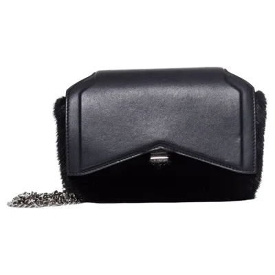 Pre-owned Givenchy , Bow Cut Mink Fur Crossbody Bag. In Black