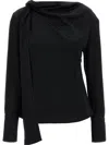 Givenchy Viscose Blend Blouse With Adjustable Sash In Black