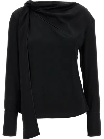 GIVENCHY BOW-DETAIL DRAPED BLOUSE