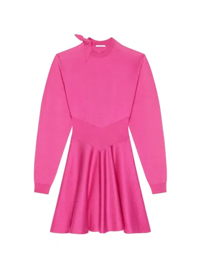 Givenchy Bow-detail Flared Mini Dress In Pink