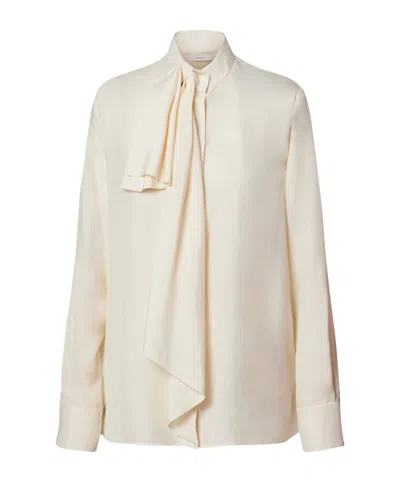 Givenchy Bow-detail Silk Blouse In Neutral