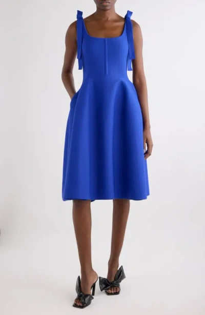Givenchy Midi Dress In Compact Knit With Bows In Blue