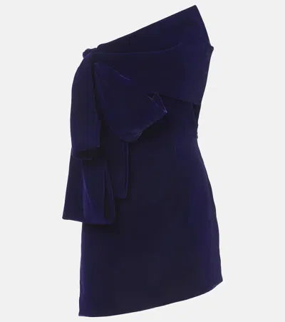 GIVENCHY BOW-DETAIL VELVET MINIDRESS