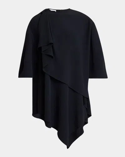 Givenchy Bow Draped Mini T-shirt Dress In Black