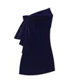 Givenchy Bustier Dress In Velvet With Oversized Bow In Black