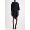 Givenchy Ruffled Asymmetric Midi Dress In Blue