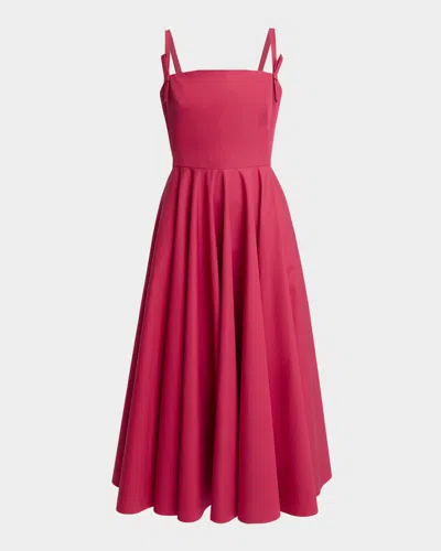 Givenchy Bow Sleeveless Midi A-line Dress In Red