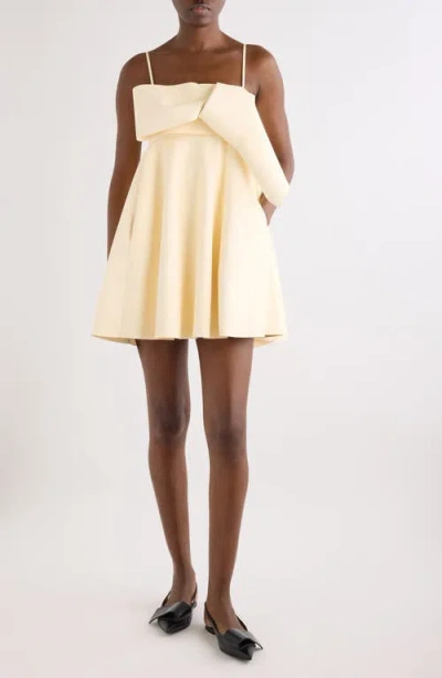 Givenchy Bow Sliced Leather Minidress In Neutral