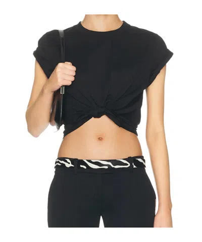 GIVENCHY GIVENCHY KNOT DETAILED CROPPED T-SHIRT