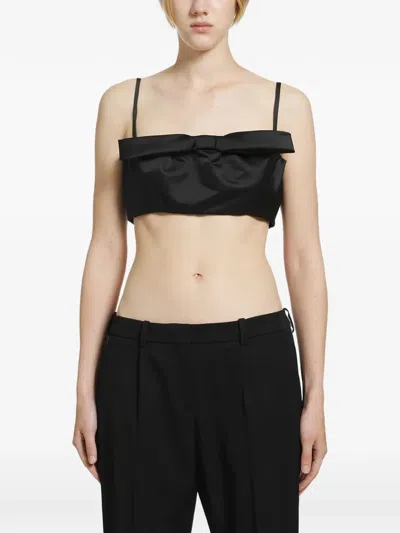 Givenchy Bow-detail Crop Blouse In Black