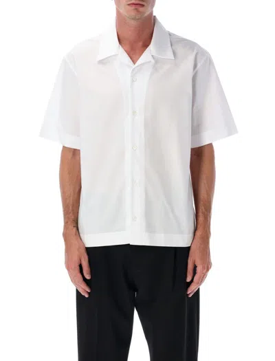 Givenchy Logo Short Sleeve Bowling Shirt In White