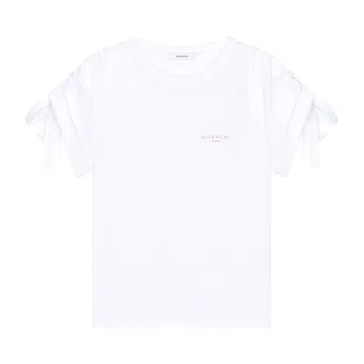 Pre-owned Givenchy Bows Gathered Shoulder T-shirt 'white' | Women's Size M