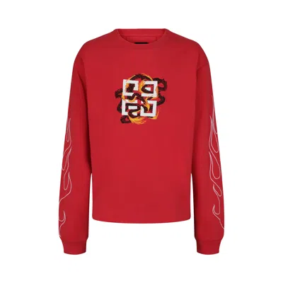 Pre-owned Givenchy Boxy Fit 4g Dragon Long-sleeve T-shirt 'red' | Men's Size L